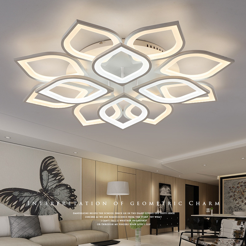 Moderno minimalista loto lámpara de la sala de estar personalidad creativa lámpara de techo led hogar atmósfera salón dormitorio lámpara de estudio