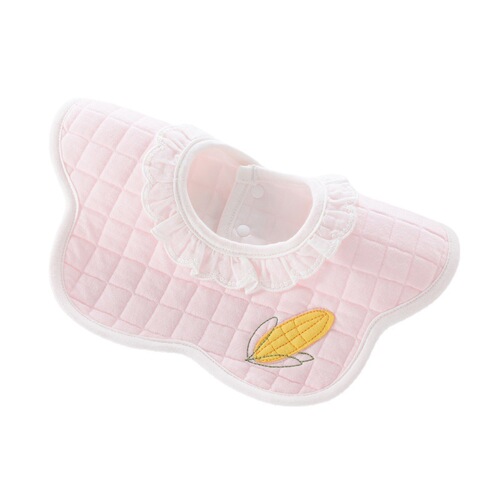 Princess style lace edge waterproof bib baby autumn and winter thickened saliva towel new children's bib bib eating pocket