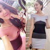 Slim fit dress， knitted one line neckline， flat cut dress