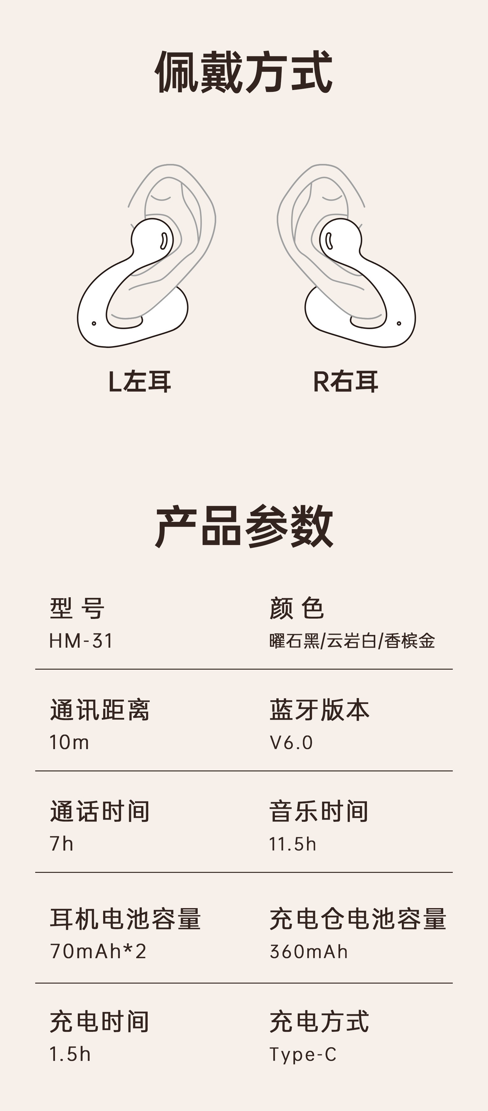 跨境热卖6.0耳夹式话务直播精致超长续航无线降噪运动蓝牙耳机