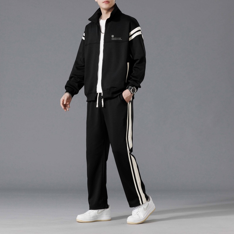 Nueva camiseta deportiva casual, camiseta de cuello vertical, camiseta de grupo para hombres y mujeres, camiseta de primavera y otoño, pantalones sueltos, tamaño grande