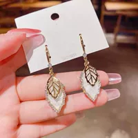 Южная Корея Dongdaemun Fashion Net Red 2021 новые модные летние серьги женские в один лист серьги с богатым листом ушной крючок
