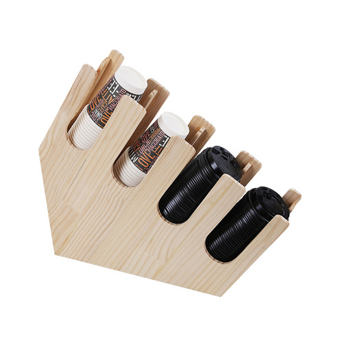 Coffee milk tea injection molded cup holder wooden cup holder thickened acrylic disposable paper cup split oak cup taker