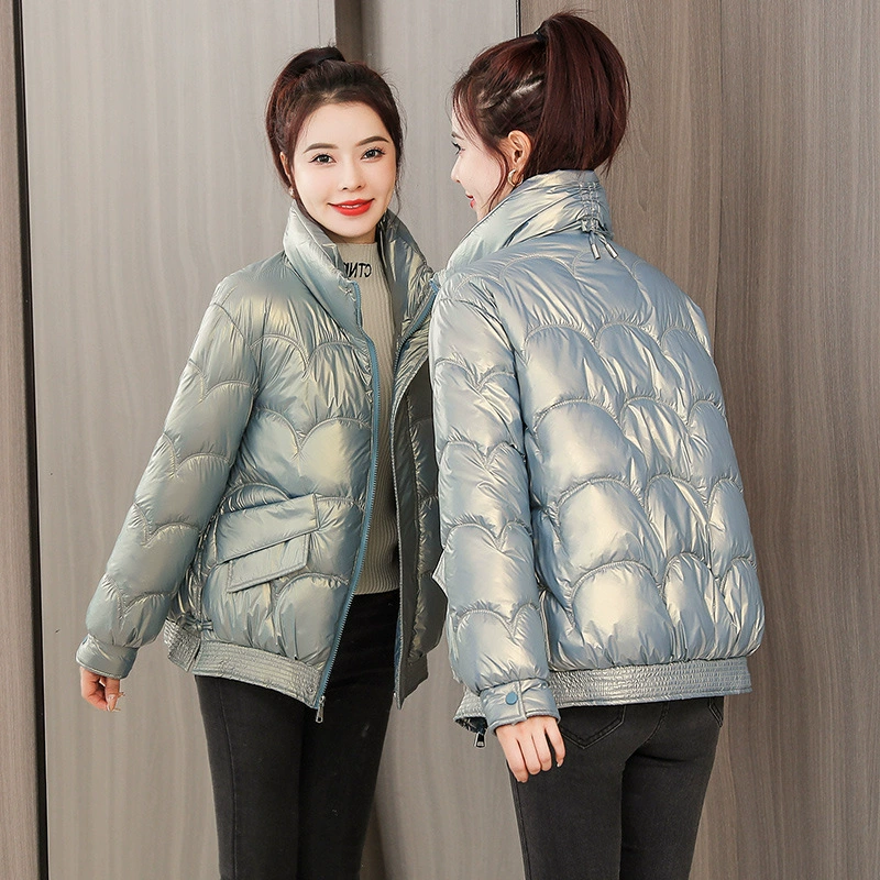2021 зимняя новая популярная куртка с хлопковой подкладкой, женская короткая яркая поверхность, не Стираемое пальто с хлопковой подкладкой, утолщенная куртка с хлопковой подкладкой