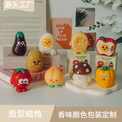 漫画の果物と野菜シリーズの香りのキャンドル装飾品デスクトップ装飾手作り誕生日ギフトクリエイティブキャンドル卸売