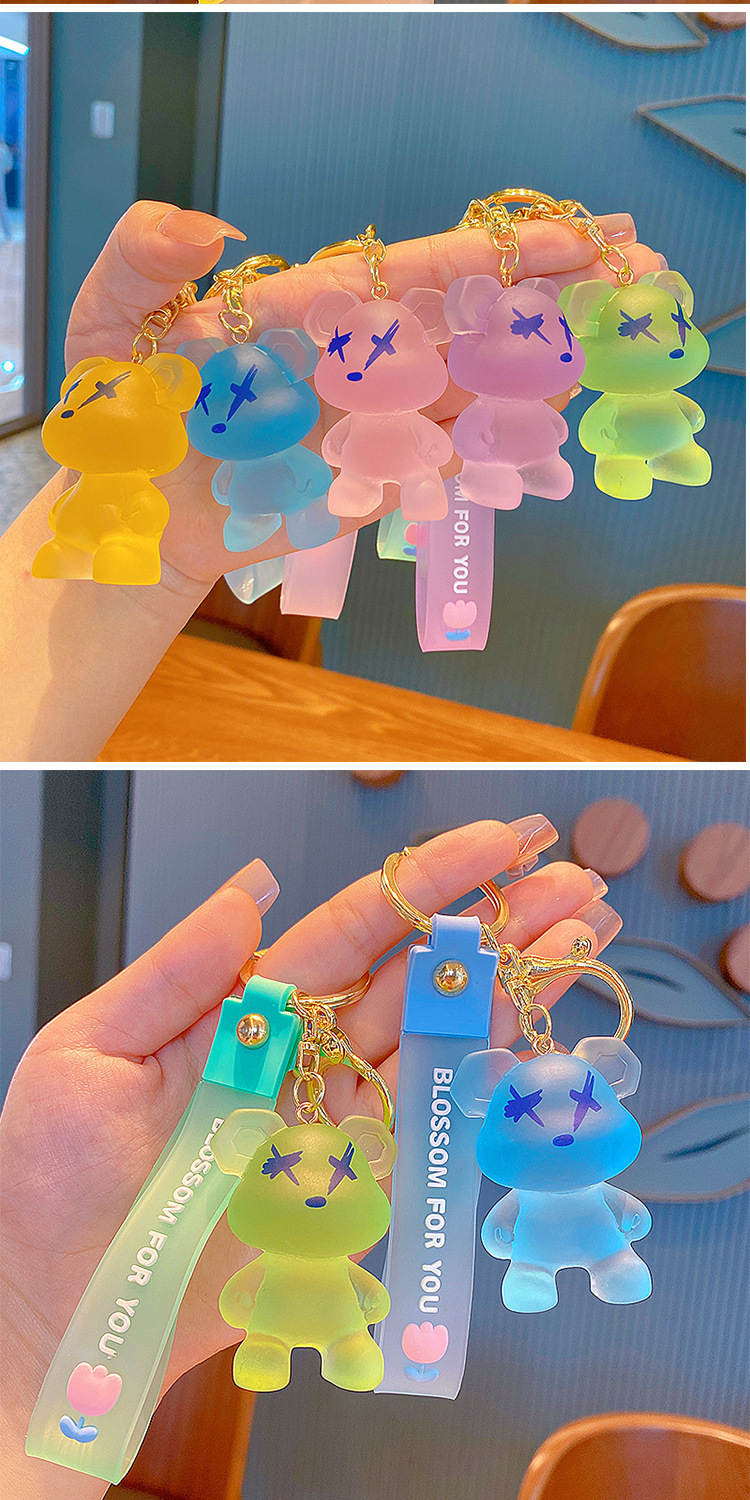 1 Piece Cute Bear Resin Patchwork Womenu0027S Bag Pendant Keychain