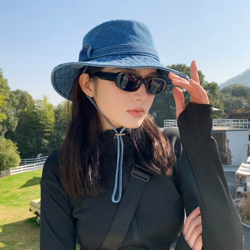 Jeans pescador sombrero mujer 2024 nueva primavera y otoño plegable al aire libre camping sombrero de montaña sombrero de verano