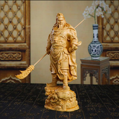 小叶黄杨木雕威武忠义关公关二爷关羽摆件工艺品景区实同款工艺品