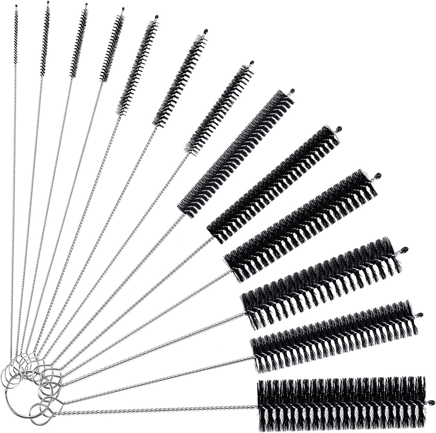 Transfronterizo en stock multi-funcional de acero inoxidable 13 piezas traje de limpieza cepillo de paja cepillo hueco herramienta cepillo fabricante