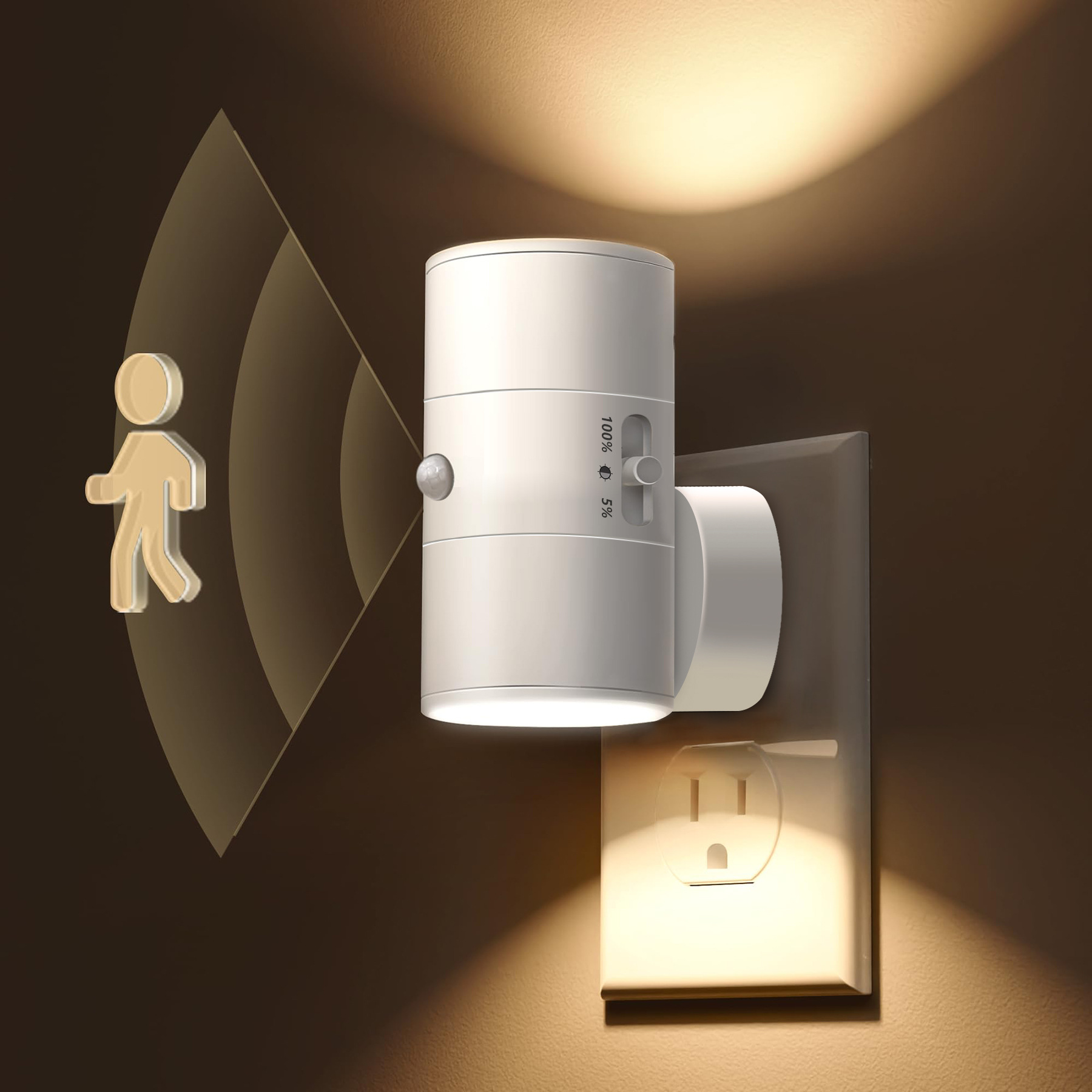 Amazon LED lámpara de pared enchufable luz nocturna detección de movimiento inducción de luz caliente 3000K iluminación de dormitorio luz de atmósfera image 12