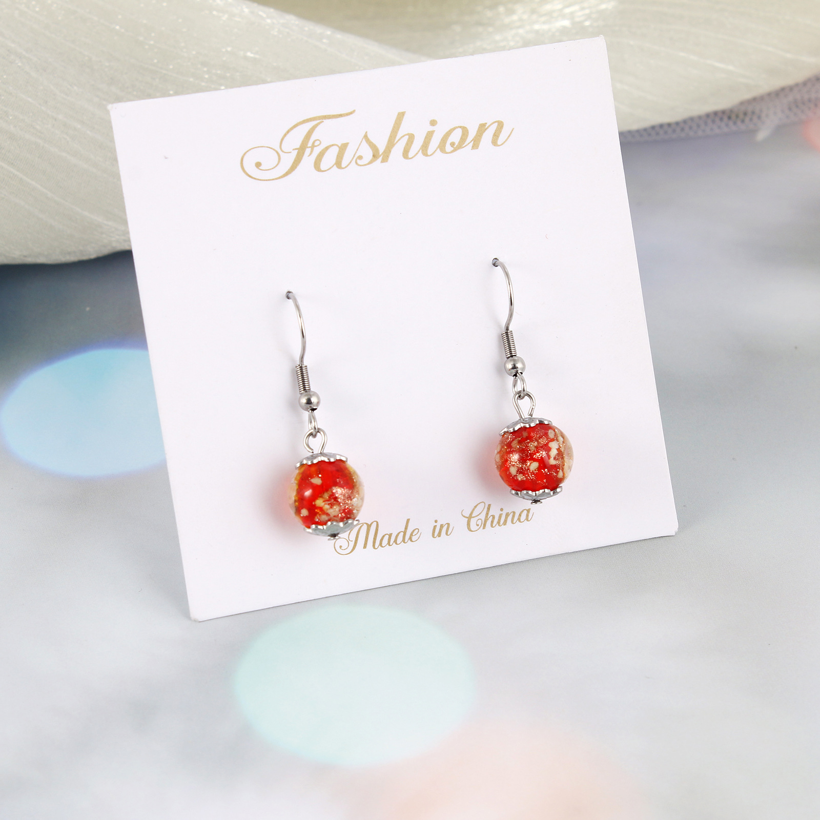 Simple Style Ditsy Floral Stainless Steel Plating Drop Earrings 1 Pair