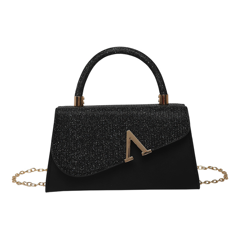 Bolso femenino transfronterizo simple europeo y americano 2025 nuevo bolso de cena de moda en forma de V de moda bolso de diamantes de imitación brillante de alto valor