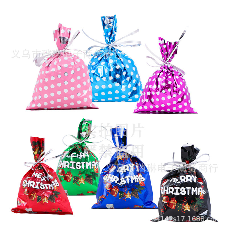 Bolsas de regalo navideñas, diseño manzana, fiestas