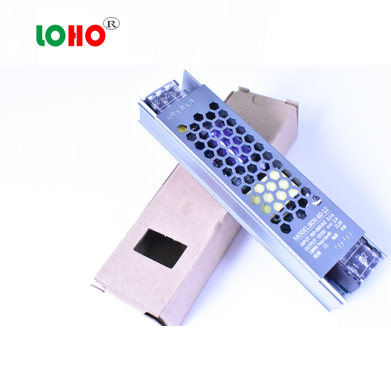 高端12V24V60W长条超薄开关电源 12V5A24V60W工控设备LED磁吸电源
