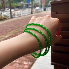 アイスサングリーン翡翠ビーズネックレスミャンマーグリーンキビビーズブレスレットブレスレット女性用
