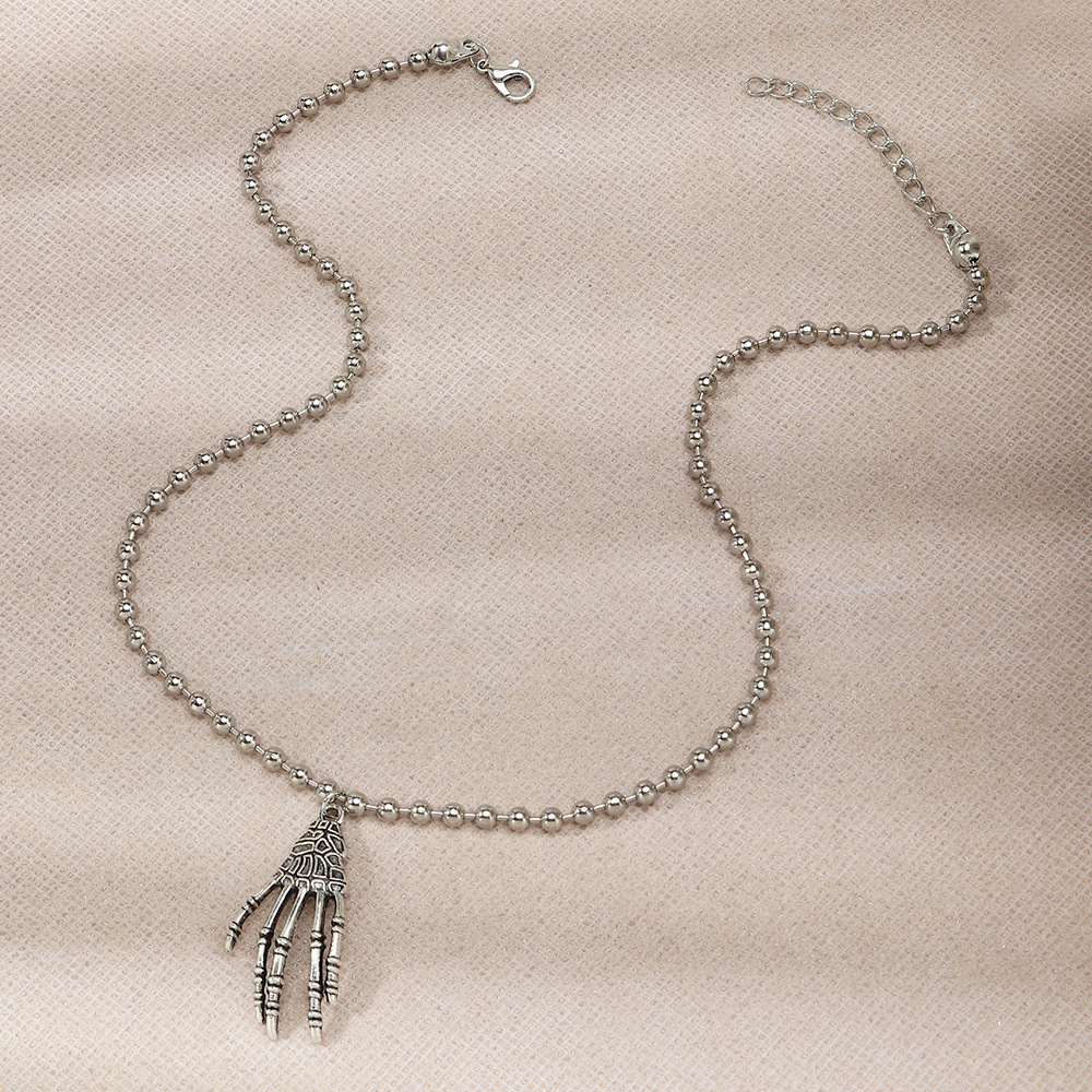 Punk Stitching Chain Halloween Ghost Claw Pendant Necklace Wholesale Nihaojewelry