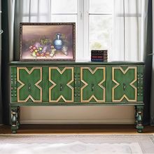 美式复古实木玄关柜客厅门厅柜欧式经典沙发边柜入户储物隔断柜子