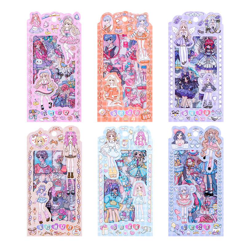 Pegatinas de chicas dopamina transparentes impermeables pet adorables pegatinas de chicas diy diario decoración pegatinas de tarjetas Goku