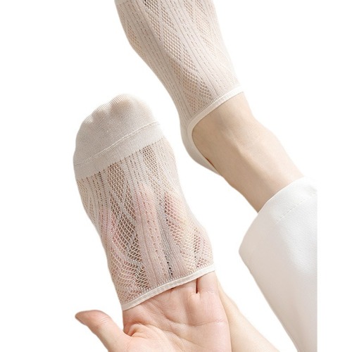 Women's Summer Thin Slip-Resistant Non-Slip Boat Socks with Mesh Open Toe Breathable Invisible Short Socks, INSAge-Appropriate Women's Socks