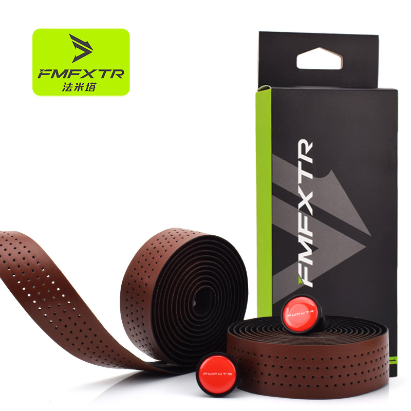 Road Handlebar with Strap Bicycle Anti-slip Belt EVA PU Leather Handle with Wear-resistant Anti-slip Riding Equipment Cross-Border