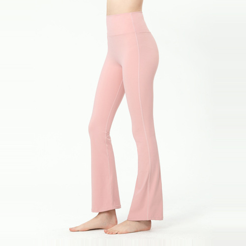 Cross-border high-waist butt-lifting yoga pants for women to wear as outerwear, slimming and slightly flared dance pants, training nude sports fitness pants