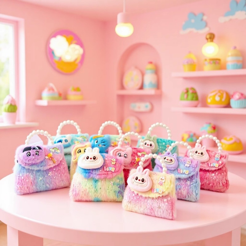 Otoño e invierno nuevos bolsos para niños lindos bolsos de piel de felpa accesorios bolsos de princesa celebridades de Internet bolsos de moda para niñas