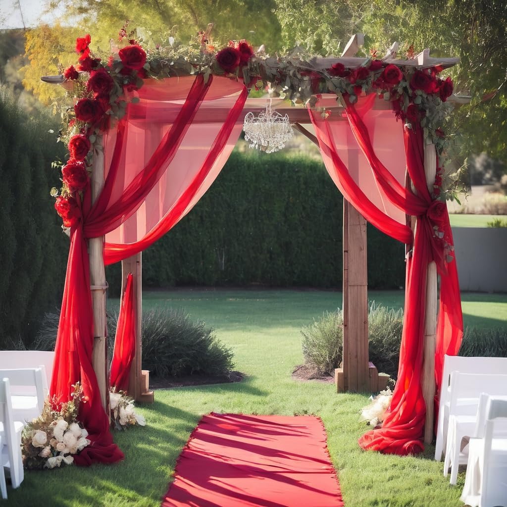 Velo de arco para boda, cortina de boda, velo de belleza, decoración para eventos al aire libre, camino de mesa, estilo europeo con perlas