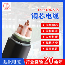起帆電力電纜 1 2 3 4 5芯YJV無氧銅10 16平方鎧裝中低壓銅芯電纜