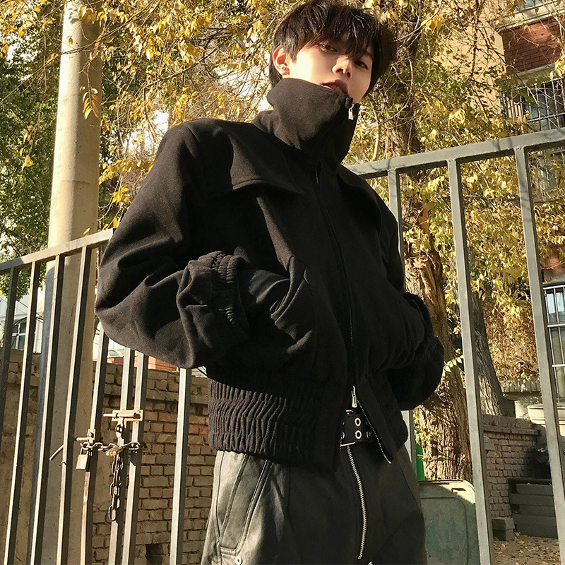 cleanfit Short Shoulder Pad High Collar Jacket Men's Trendy Brand Spring and Autumn High-end High-feeling Plump Shuai Gao Street Bomber Jacket cleanfit Short Shoulder Pad High Collar Jacket Men's Trendy Brand Spring and Autumn High-end High-feeling Plump Shuai Gao Street Bomber Jacket