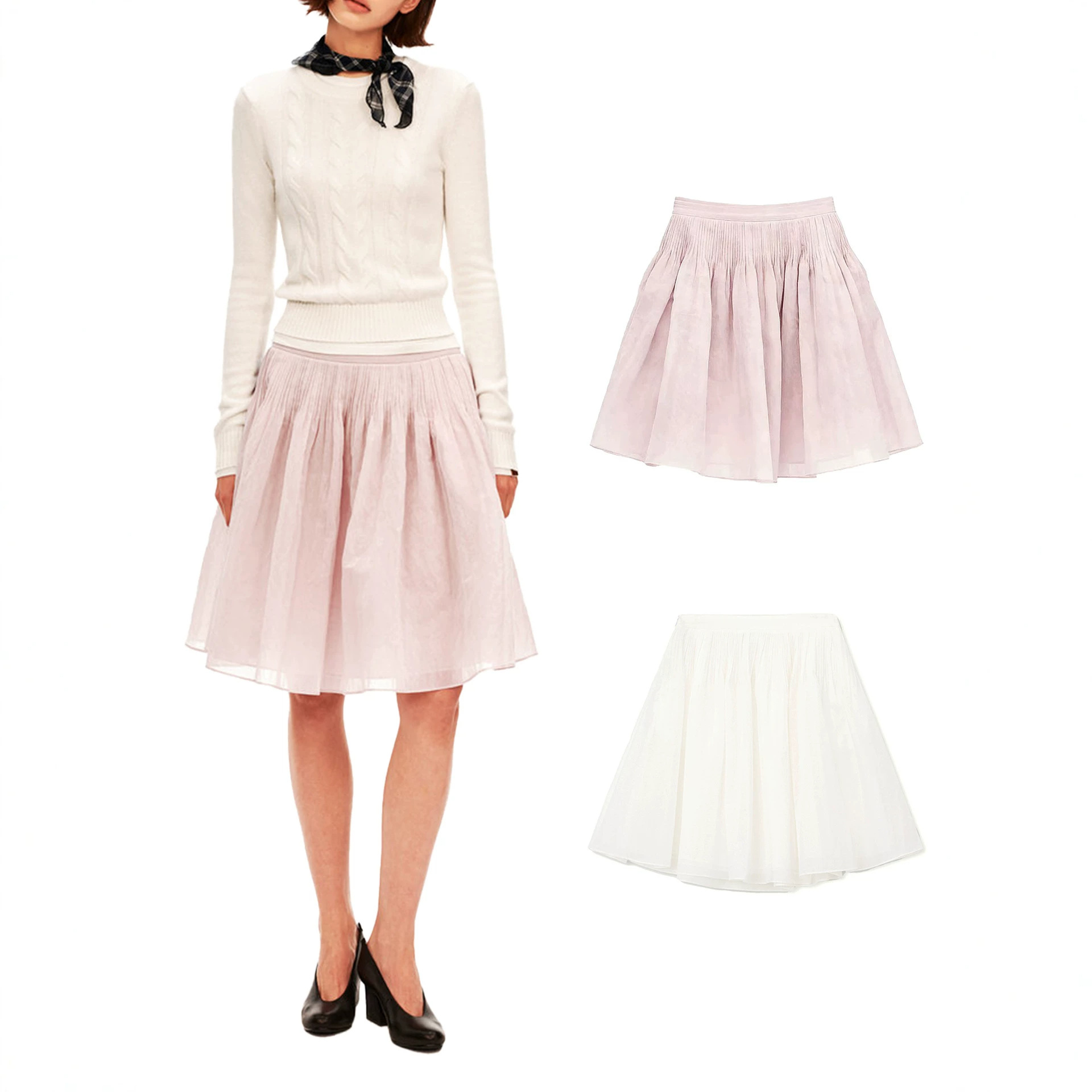 In-Stock Ballet Pink Puffy Skirt Casual Half-Skirt Summer Versatile Loose Pleated A-Line Skirt Umbrella Skirt Sweet Style for Women