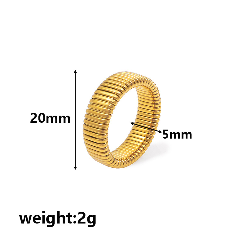 Elegant Geometric Round Ring For Women Gold Plated Titanium Steel_voghion.com