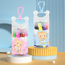 汇林跨境12色可水洗抗怼儿童水彩笔圆锥头画画宝宝涂鸦小学生绘画