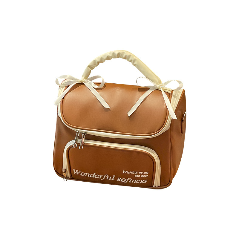 Nueva bolsa de maquillaje de arco simple portátil bolsa de almacenamiento de mano bolsa de lavado impermeable de gran capacidad