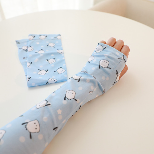 Summer Thin Sun Protection Sleeves Cute Cartoon Ice Sleeves Driving Outdoor Sports Arm Guards Sun Shade Anti-UV Gloves