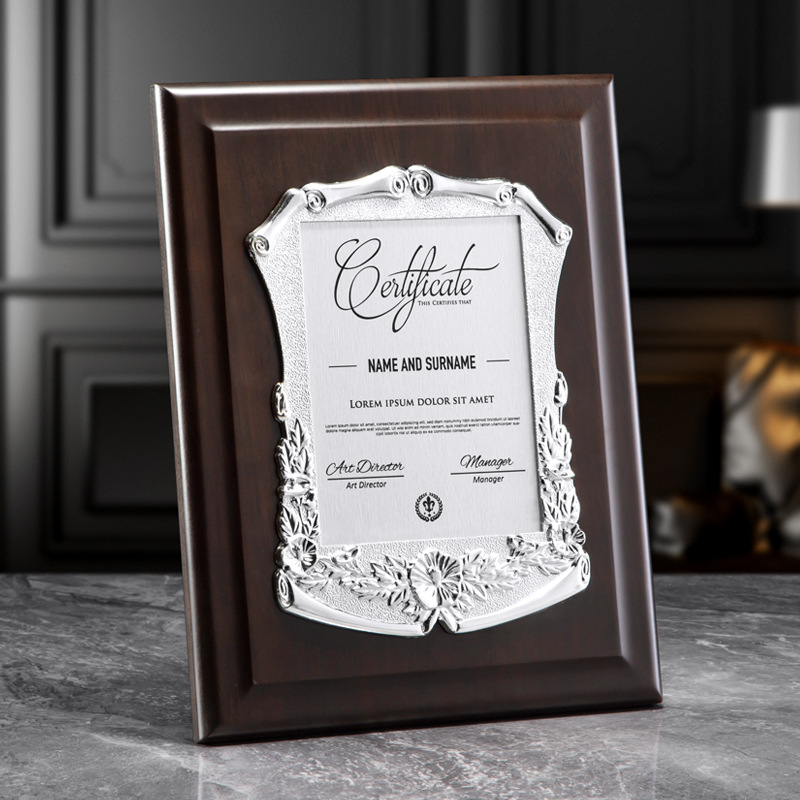 Gold Leaf Medal Production Blackwood Authorization Card Wooden Honor Plaque Franchise Agency Authorization Distributor Medal