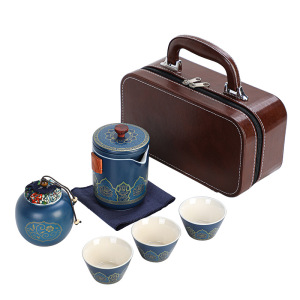 茶具全套快客杯一壶三杯陶瓷户外便携式旅行茶具功夫茶具套装批发