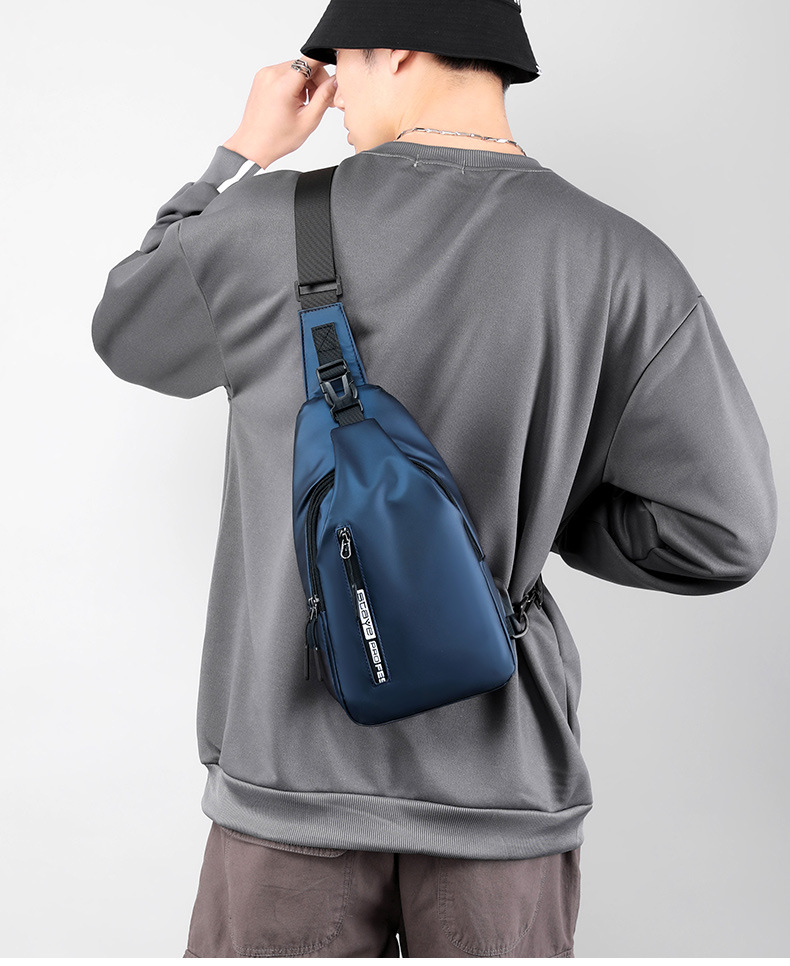 New business commuting lightweight single-shoulder bag, nylon hand-held men's crossbody bag, simple and casual chest bag, one-piece consignment undefined