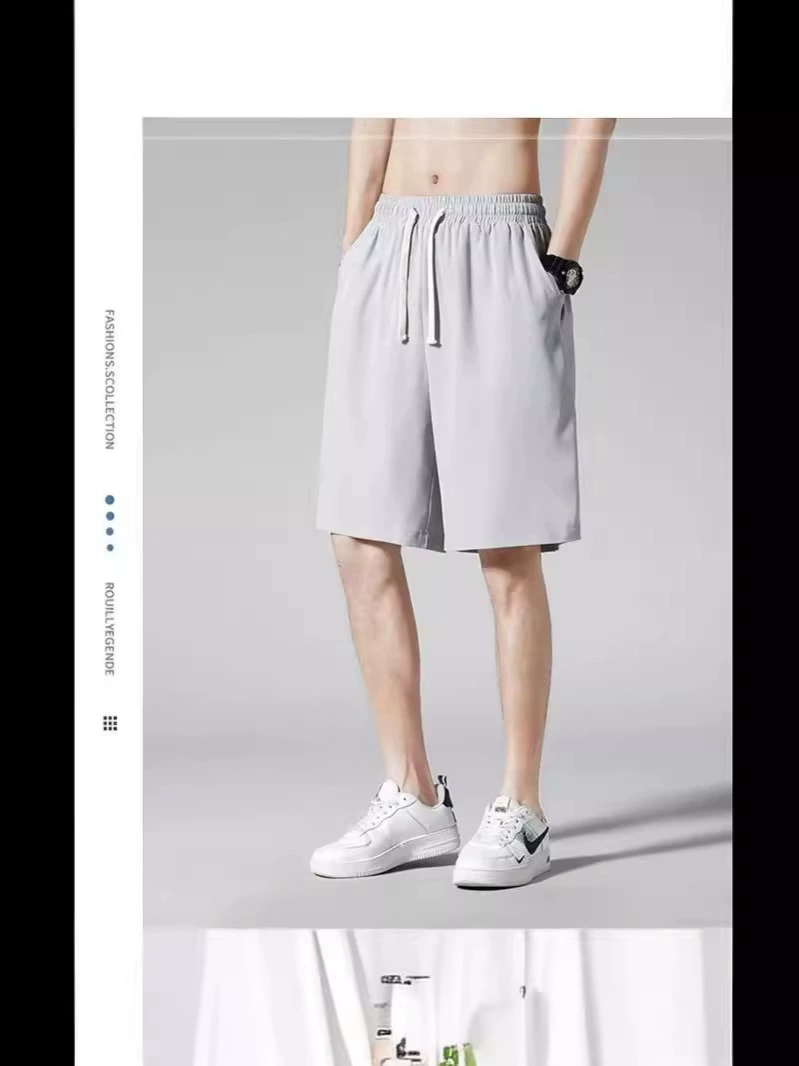 Шорты из шелка, летние, тонкие, быстросохнущие, брюки, oversize