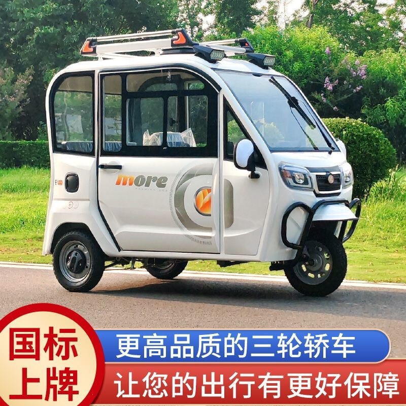 Small Household Electric Tricycle for Elderly Adults and Ladies, Used for Picking up and Dropping Off Children, Fully Enclosed, Meeting National Standards
