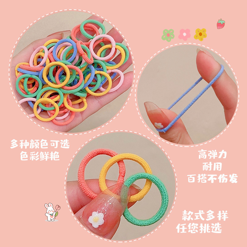300 piezas de la banda de goma elástica de los niños no duele el pelo del bebé lazo del pelo del pulgar banda de pelo