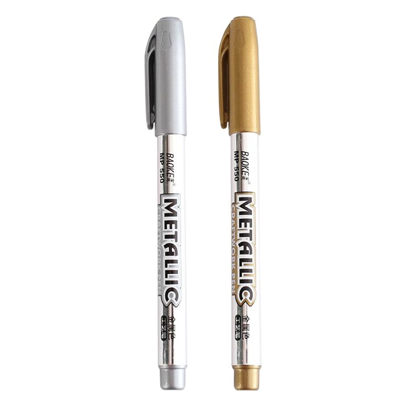 Baoke MP550 metal color arte pluma oro plata marcador signo-en la firma pluma tarjeta de felicitación del álbum pluma de metal