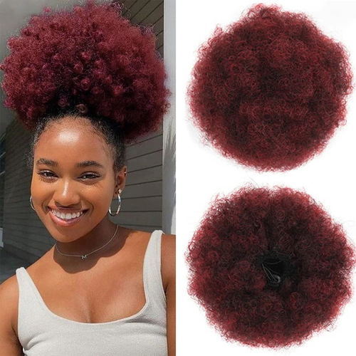 African wig package cross-border European and American afro explosive hair bun horsetail caterpillar bun Xuchang headgear