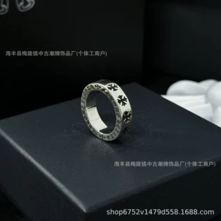 克罗心戒指永恒之心潮流forever男女同款小众情侣对戒几何戒指