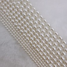 工厂直供高品质施家小米珠直孔椭圆仿天然珍珠手工Diy项链配件