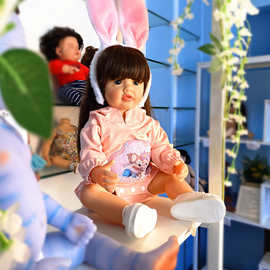 重生娃娃仿真娃娃55厘米全搪胶儿童婴儿玩具可下水洗澡外贸爆款