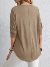 T 99621 Elegant Back Button T-Shirt ����Ŧ��T�� ŷ���羳