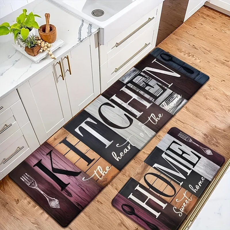 Amazon transfronterizo alfombra de restaurante anti-deslizante retro americana resistente a la suciedad absorción de agua absorción de aceite alfombra de cocina