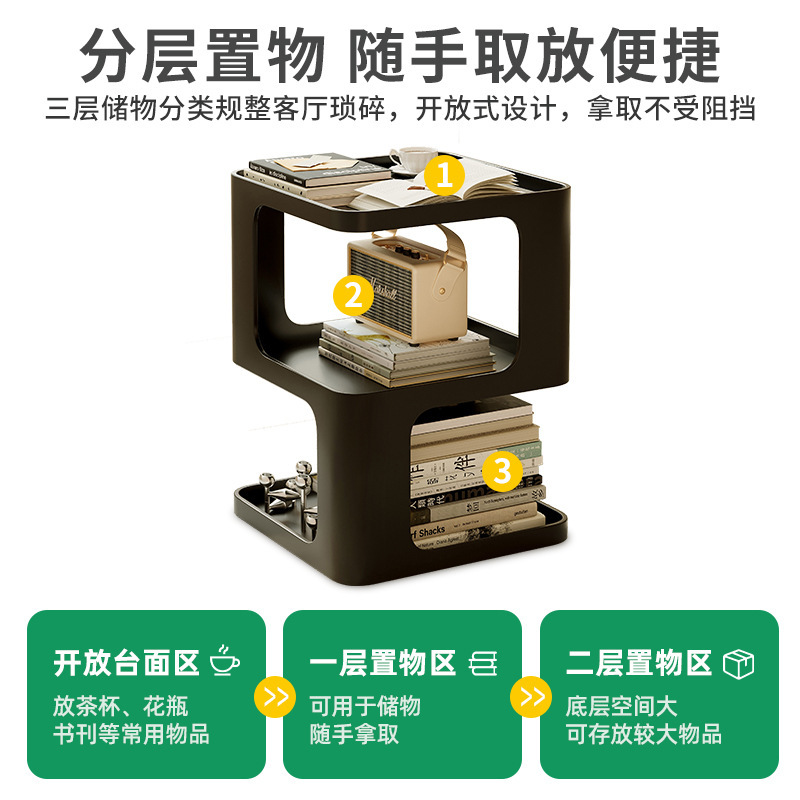 Mesa lateral de lujo ligera, sofá, armario lateral, sala de estar para el hogar, apartamento pequeño, mesita de noche creativa, mini mesa de centro pequeña de alta gama, mesa de té