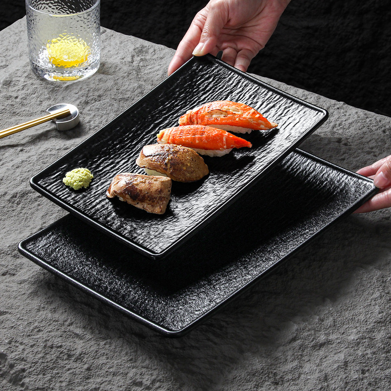 Melamine Plates Commercial Rectangular Flat Plates Japanese Cuisine Sashimi Plate Seafood Sushi Fish Platter Tableware Set