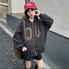 女童外套2026春装新款儿童洋气开衫卫衣女孩大童春秋款棒球服上衣